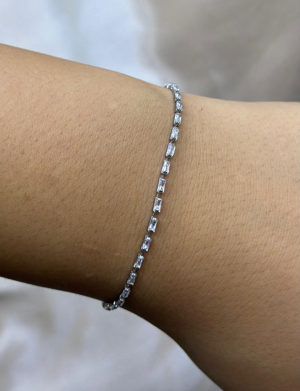 Silver Mini Baguette Bracelet