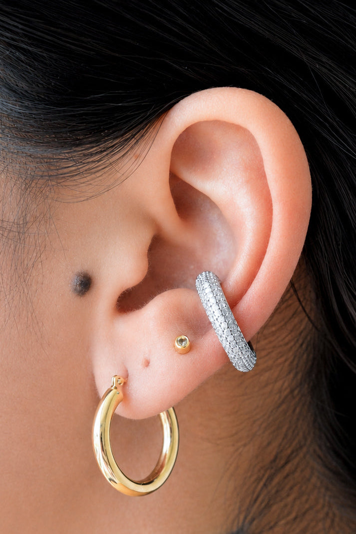 Silver Pave Ear Cuff