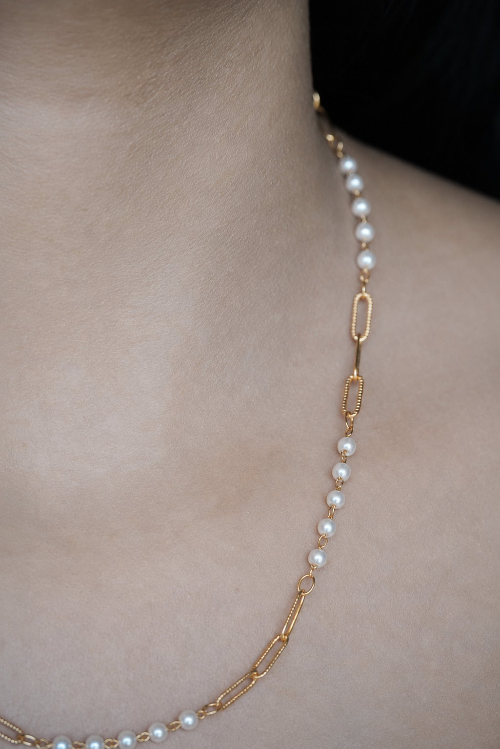 Paperclip Pearl Necklace
