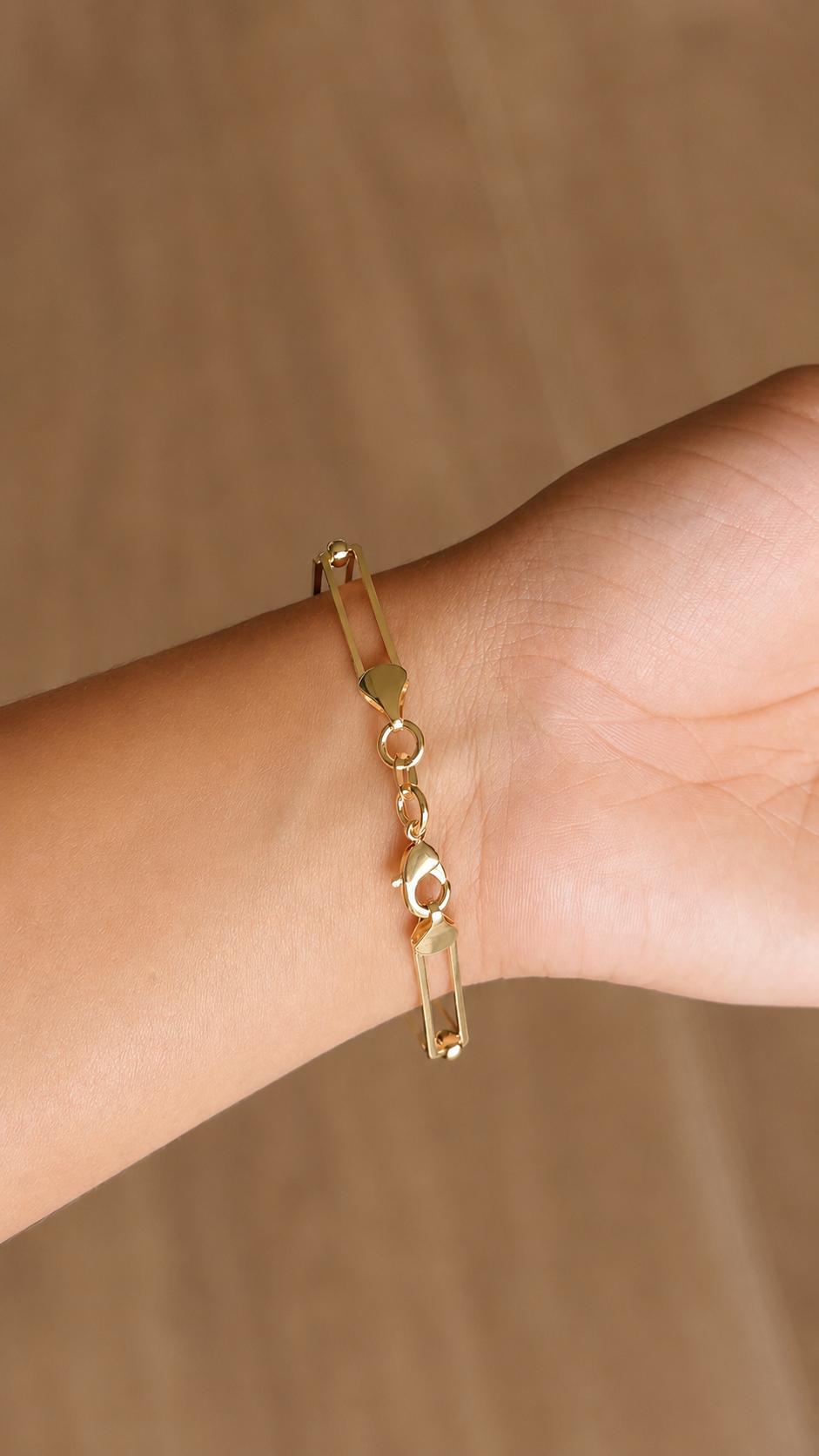 Long Link Paper-Clip Bracelet