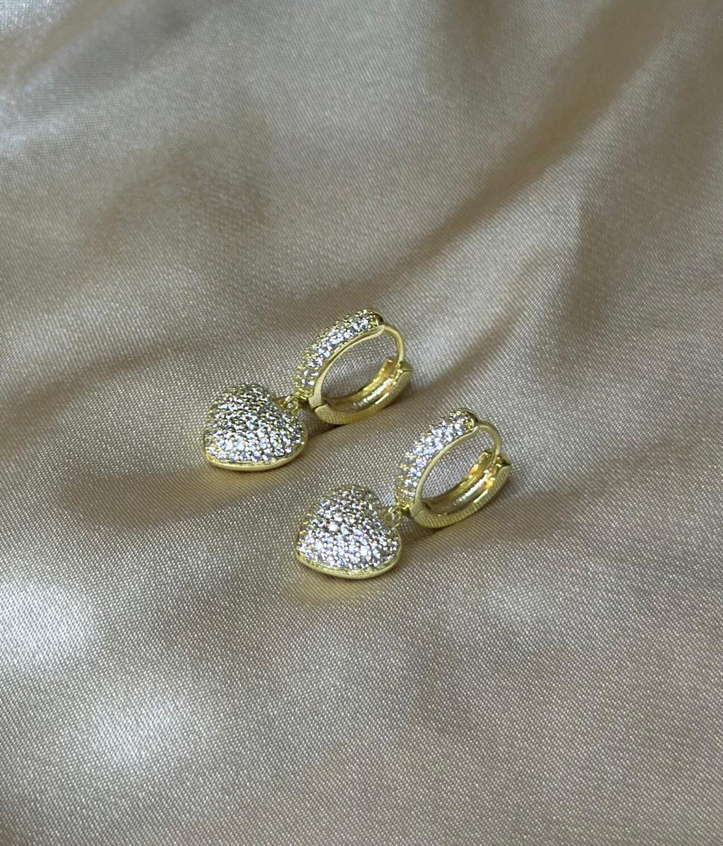 Dangling Amor Huggie Earrings