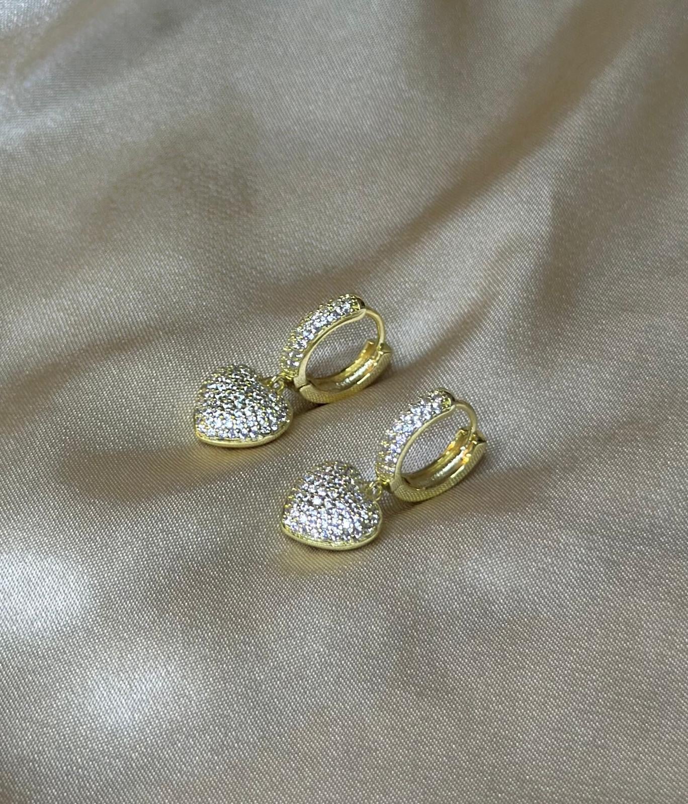 Dangling Amor Huggie Earrings