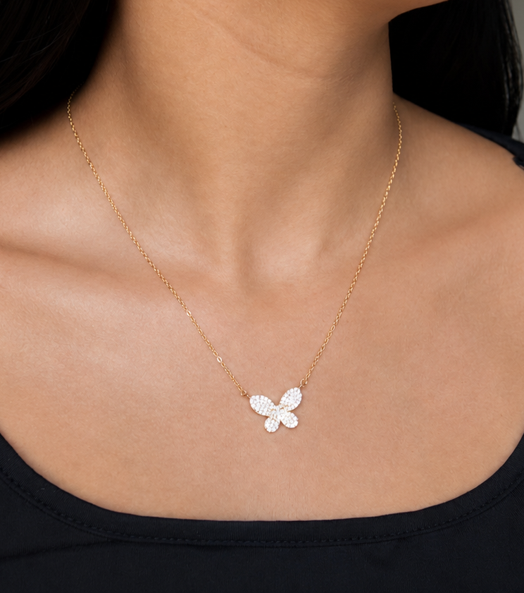 Moonlit Butterfly Necklace