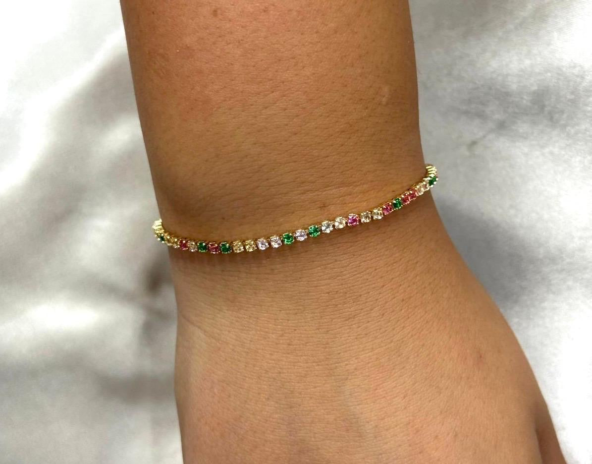 Rainbow Tennis Bracelet