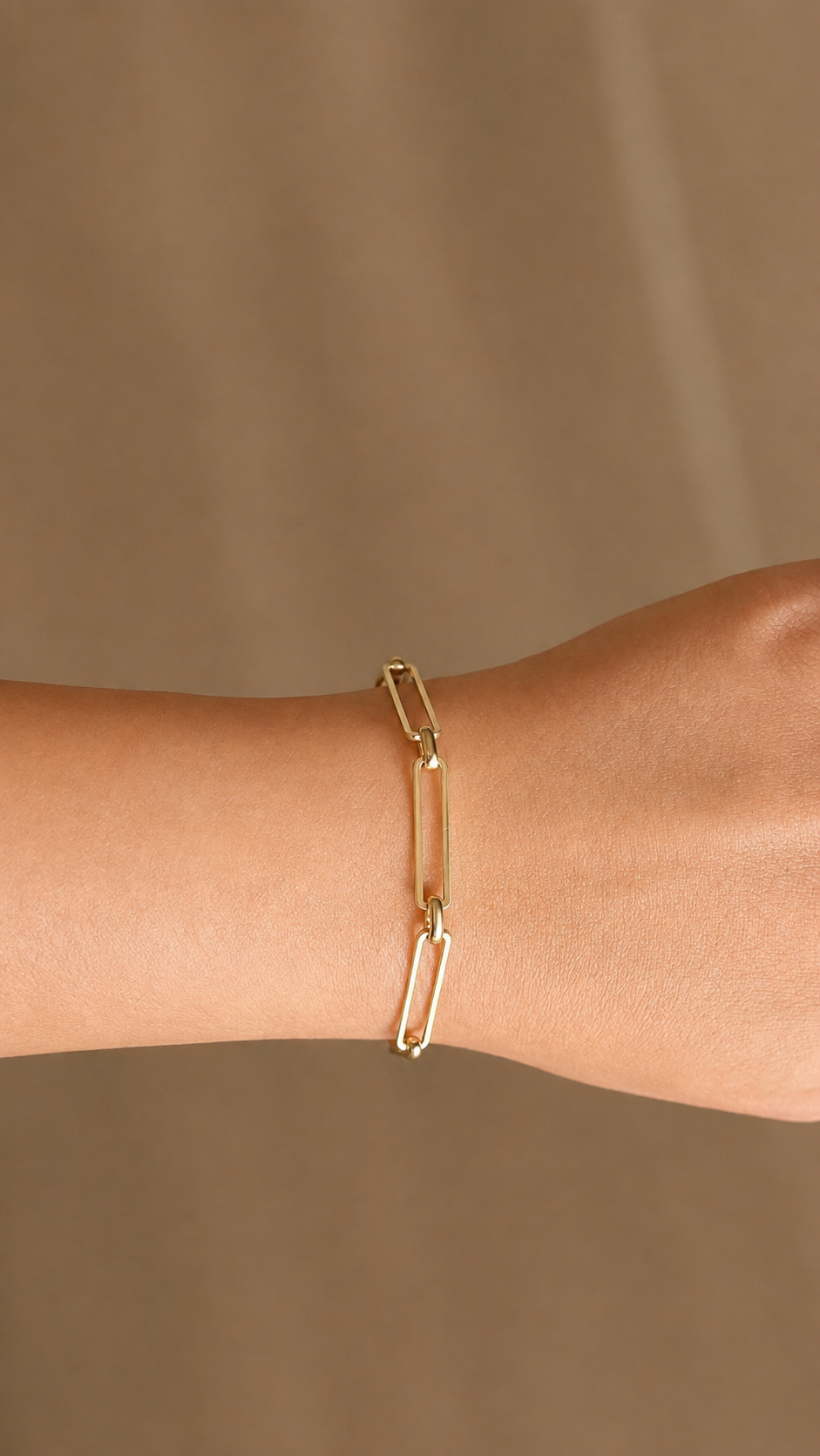 Long Link Paper-Clip Bracelet