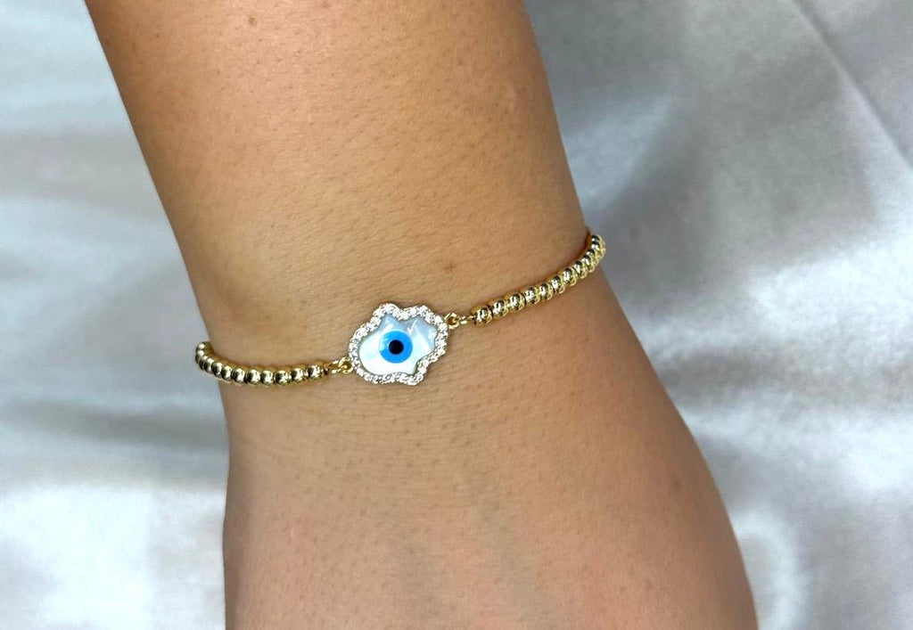 Opal Hamsa Bolo Bracelet