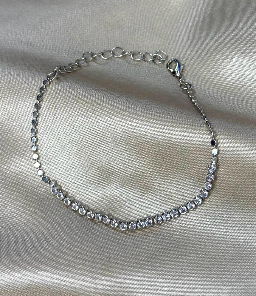 Silver Dot Chain Tennis Bracelet
