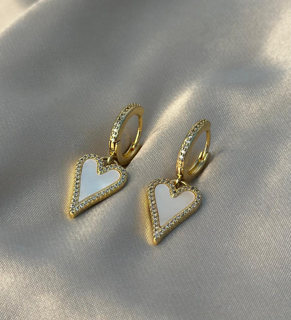 Mother Pearl Heart Earrings