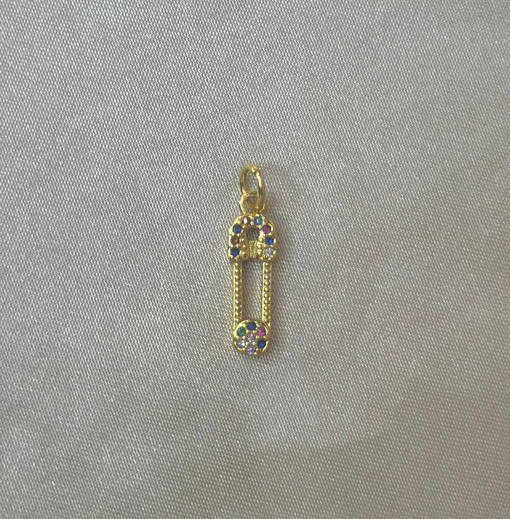 Multicolor Safety Pin Charm