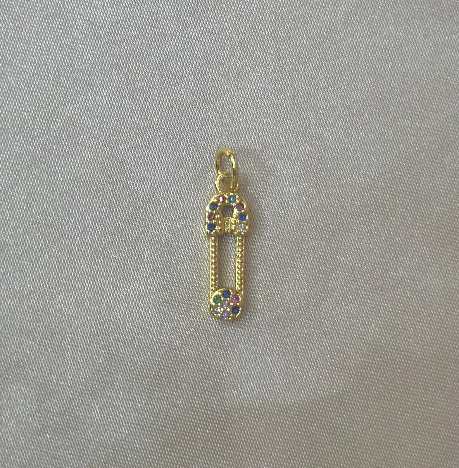 Multicolor Safety Pin Charm