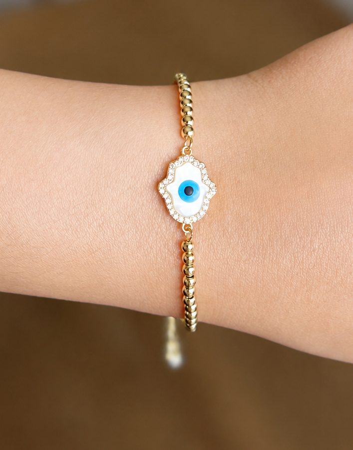 Opal Hamsa Bolo Bracelet