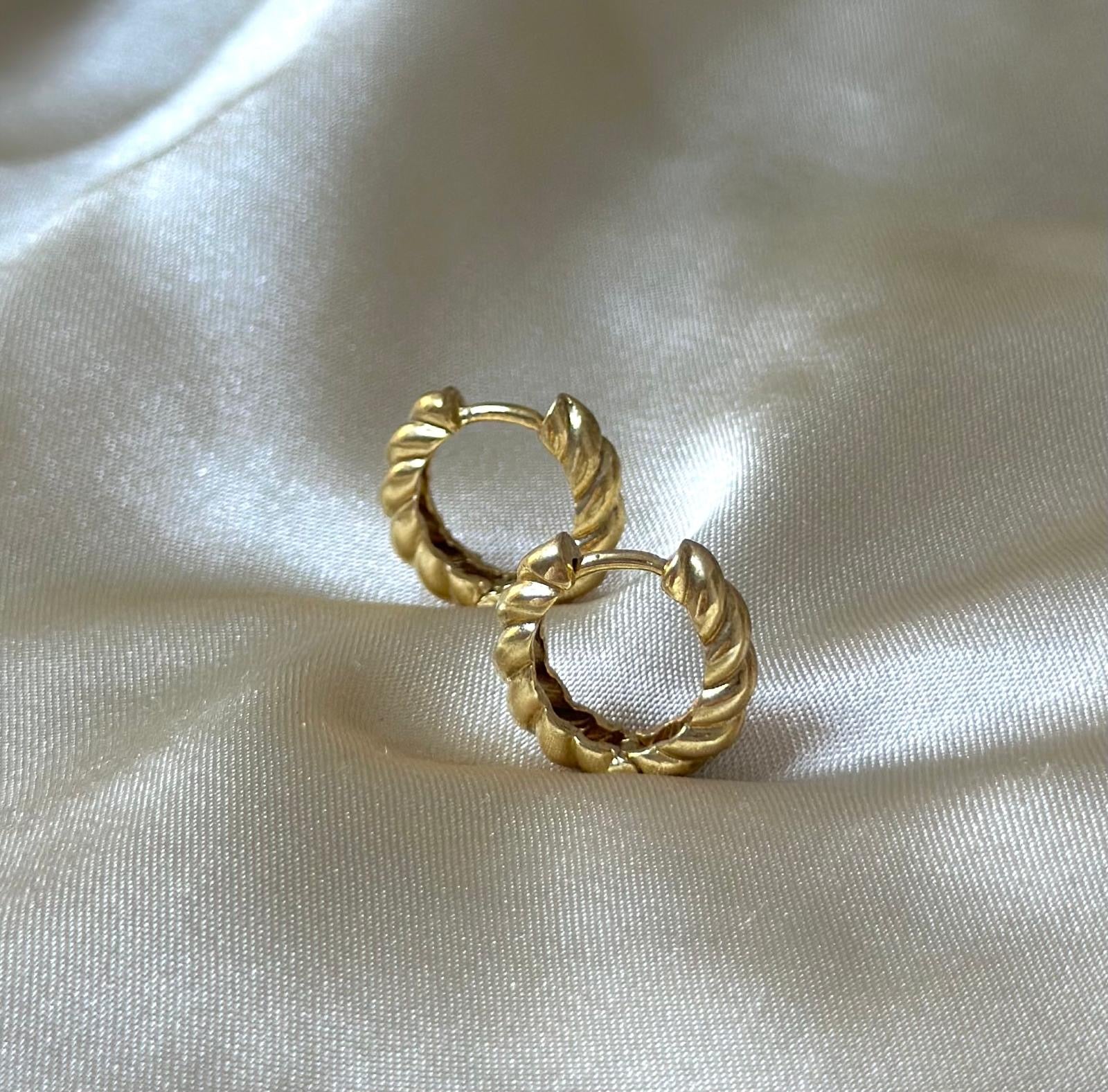 Mini Croissant Huggie Earrings