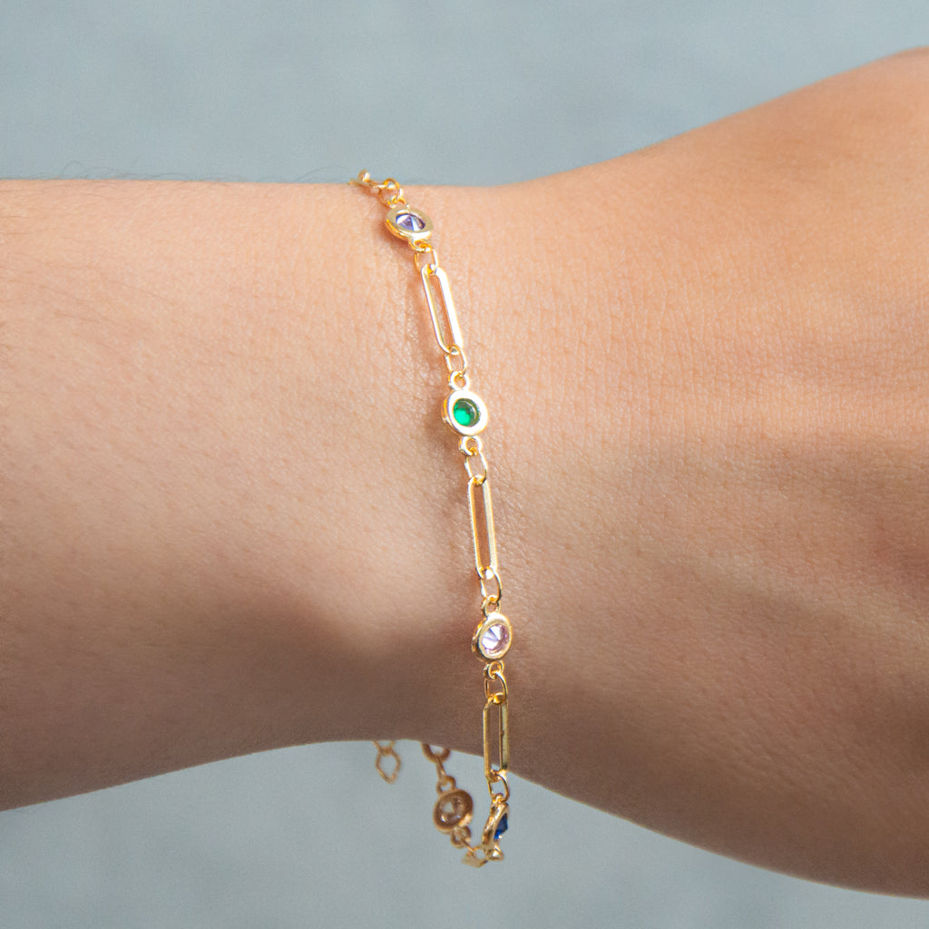 Rainbow Paperclip Bracelet