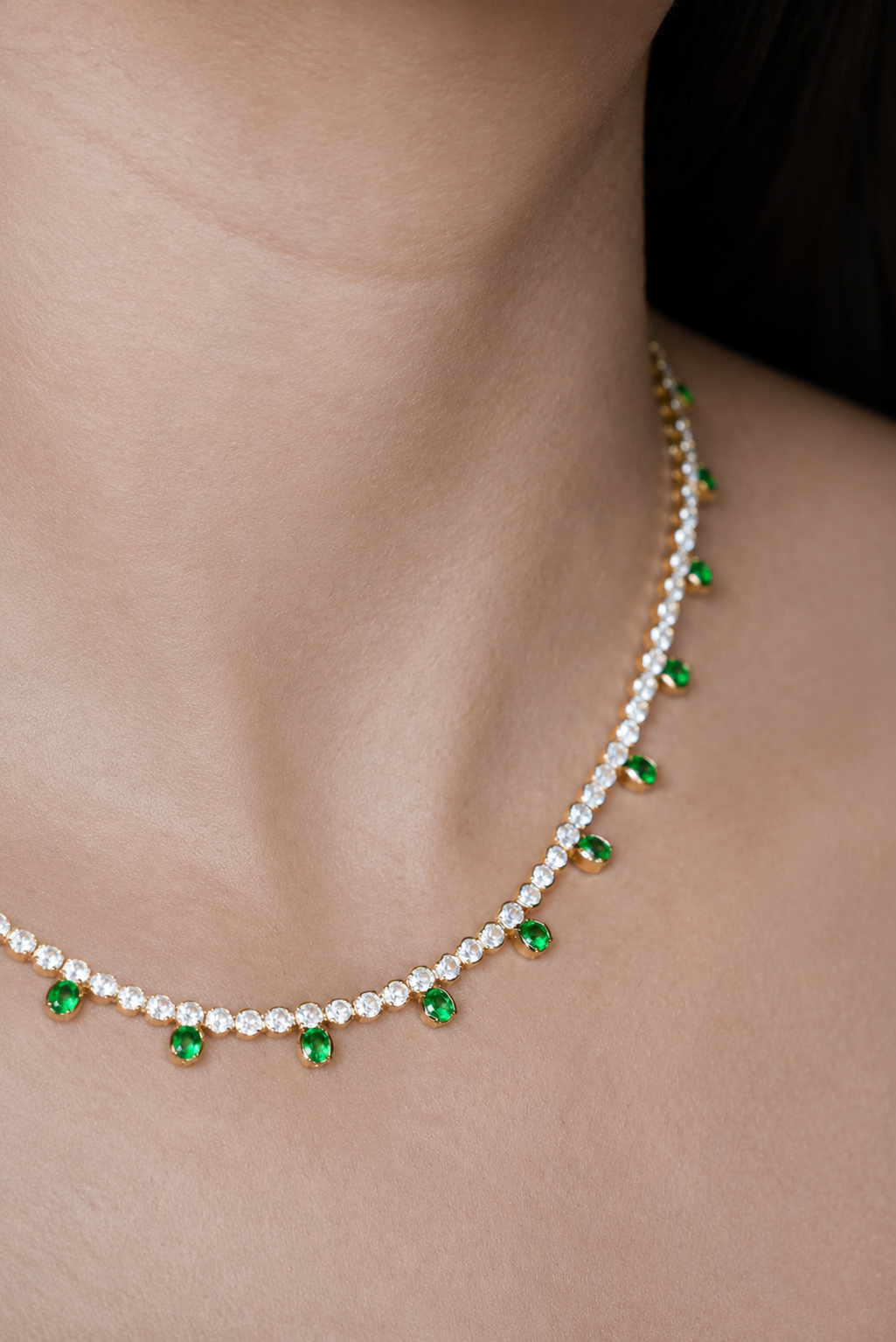 Emerald Chandelier Necklace