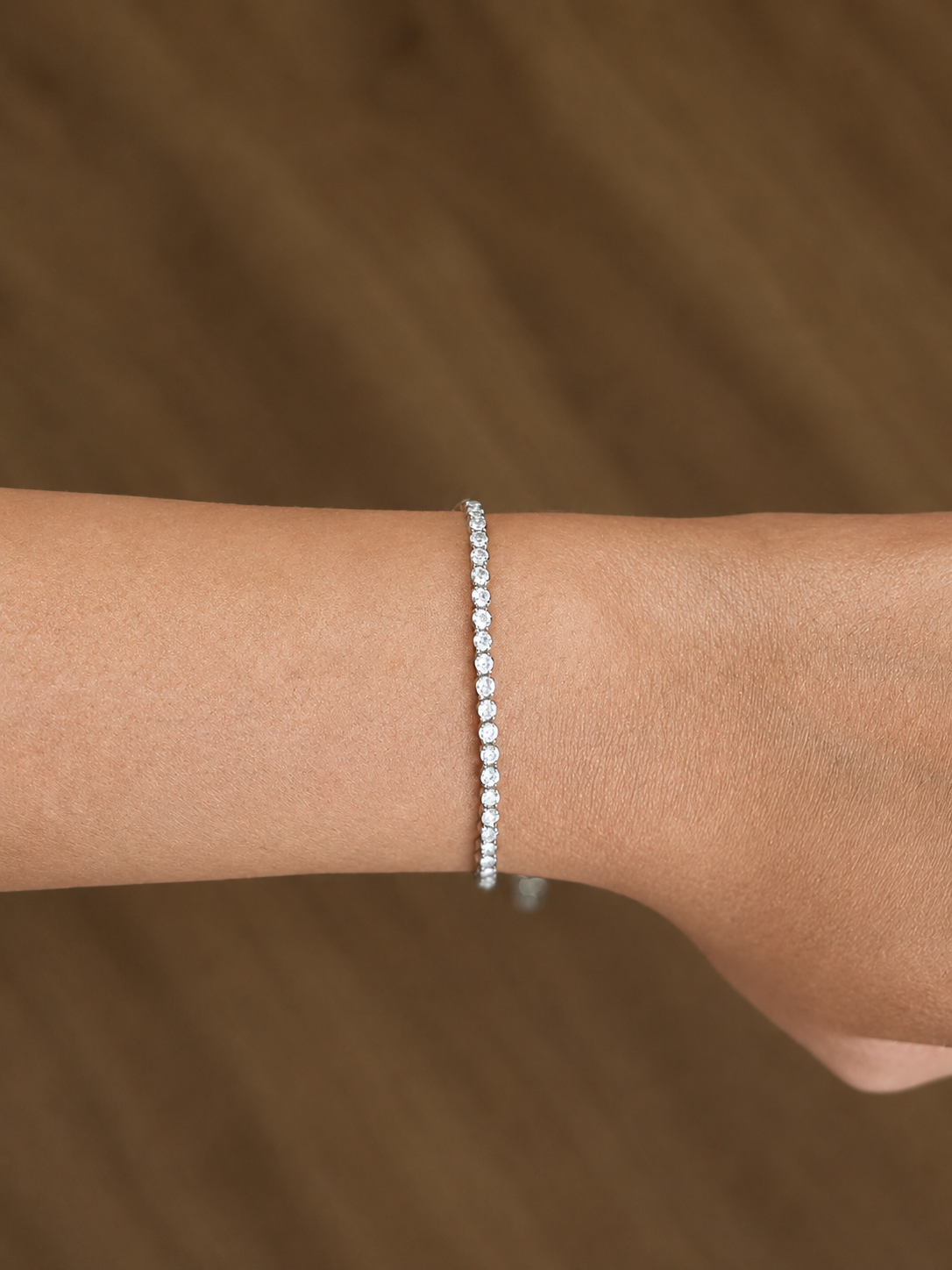 Silver Dot Chain Tennis Bracelet