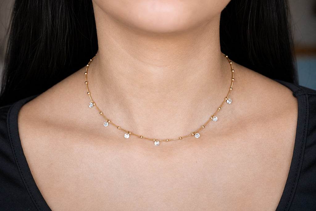 Satellite Drop Choker Necklace