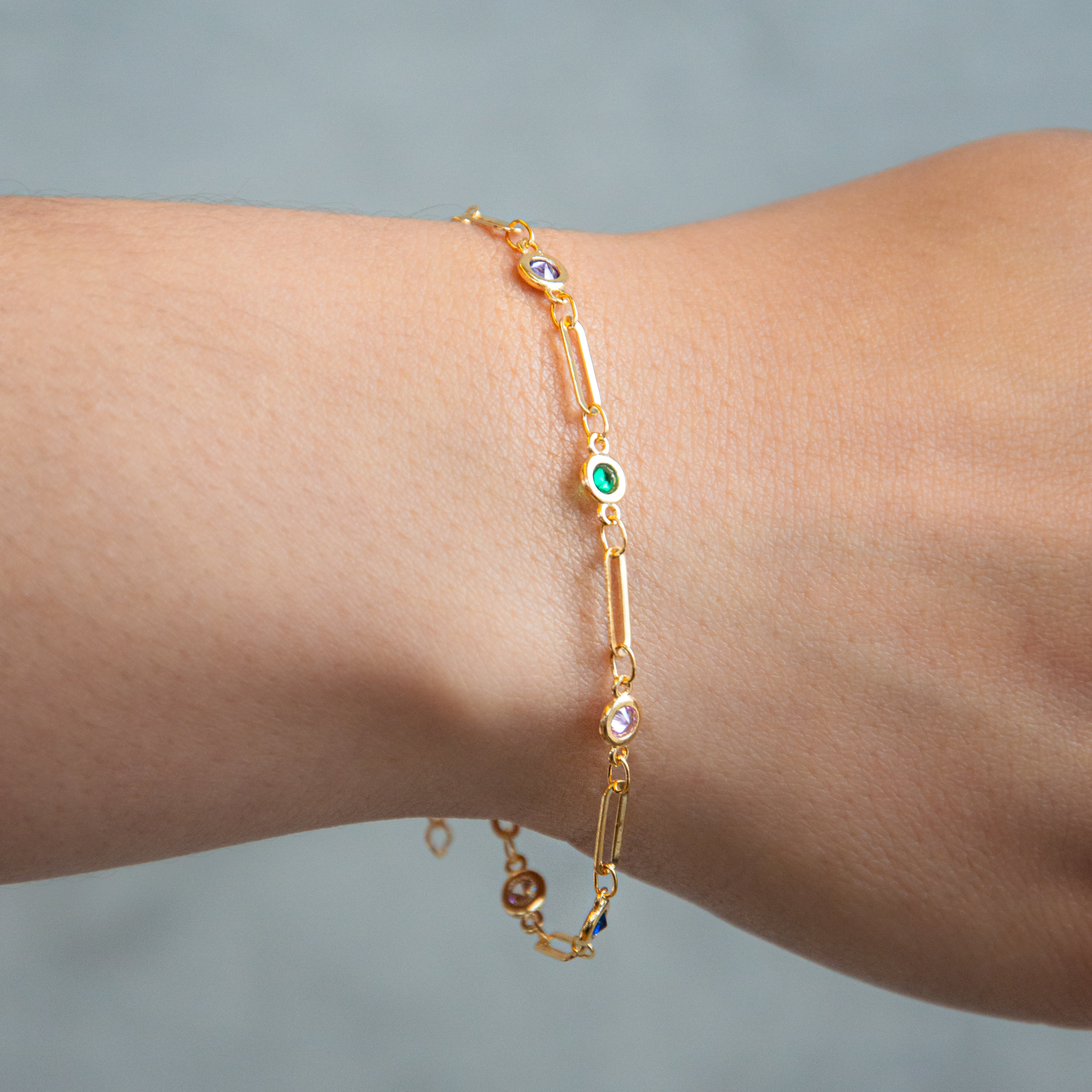 Rainbow Paperclip Bracelet