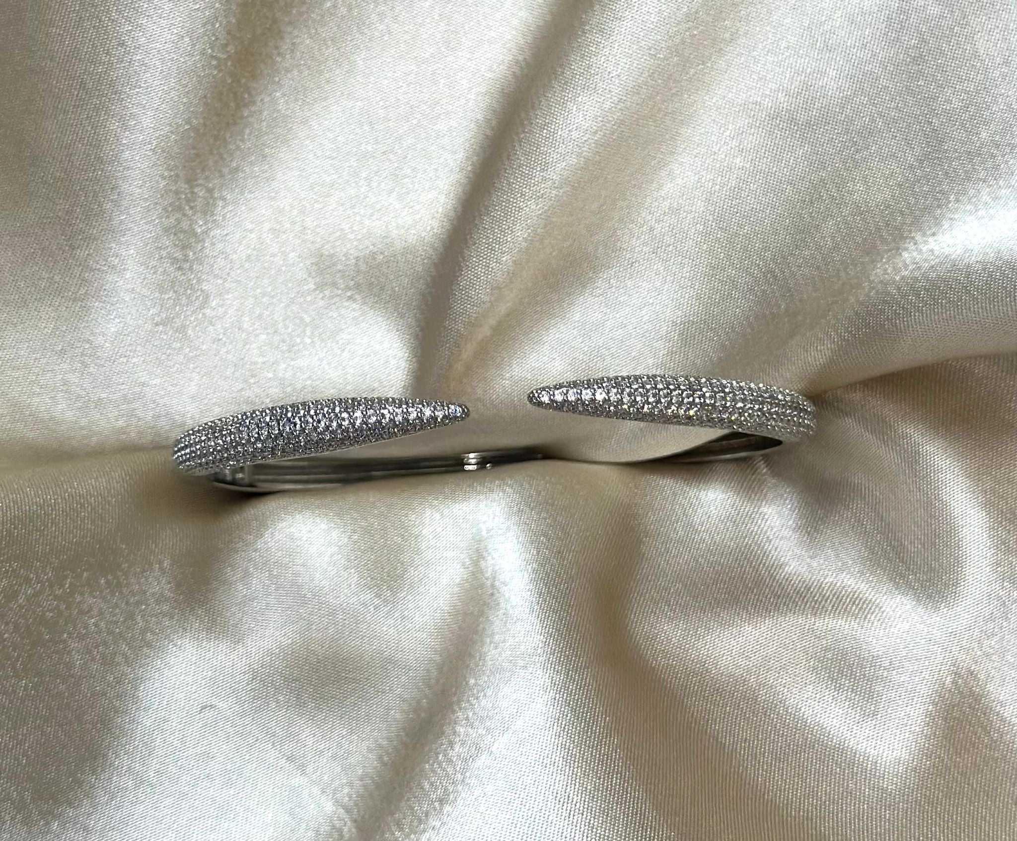 Silver Claw Pave Bangle