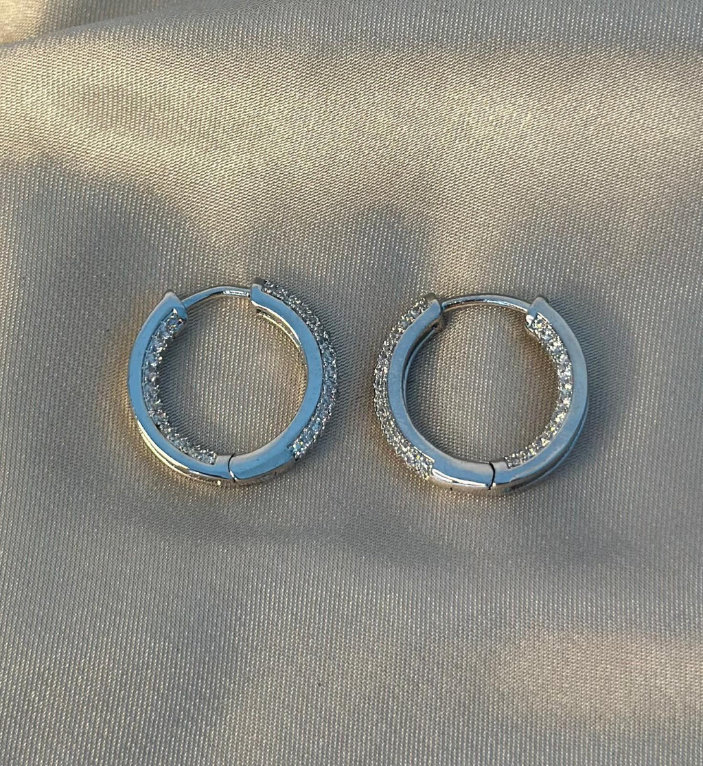 Silver MicroPave Gloria Huggies