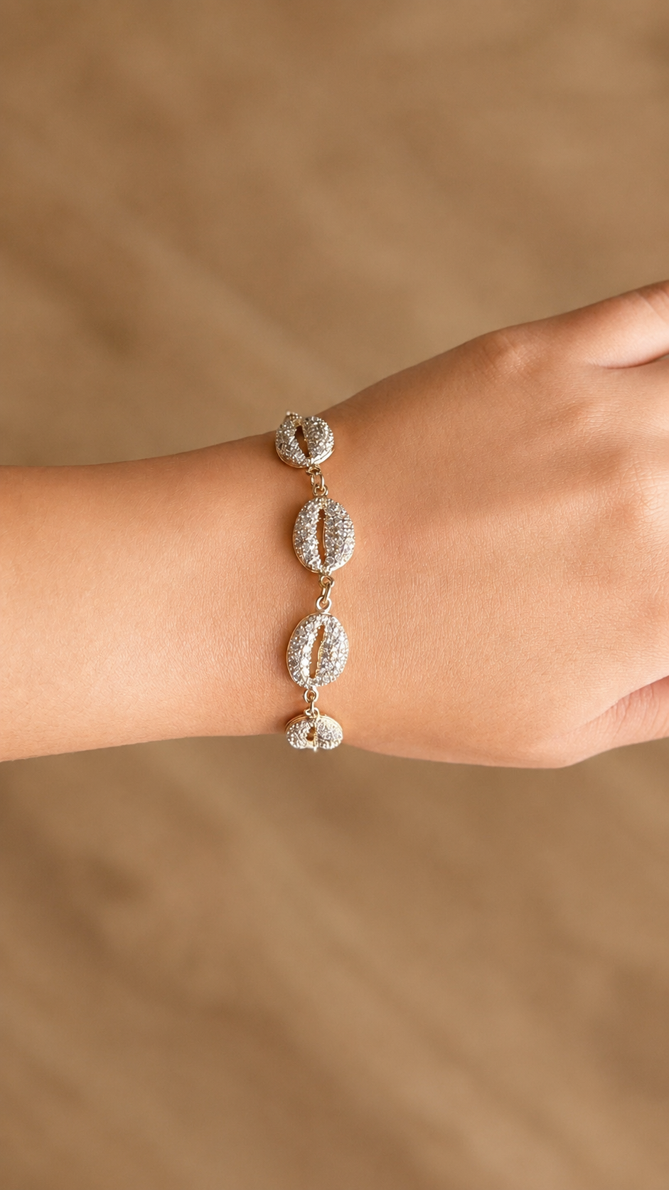 Pave Puka Shell Bracelet