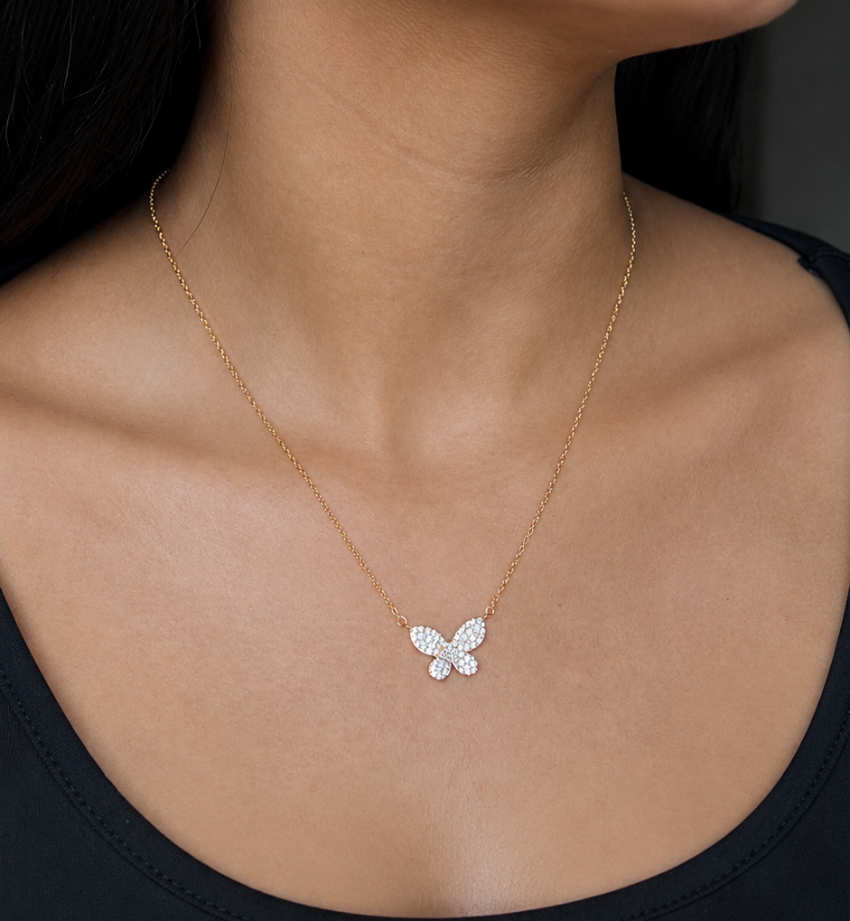Moonlit Butterfly Necklace