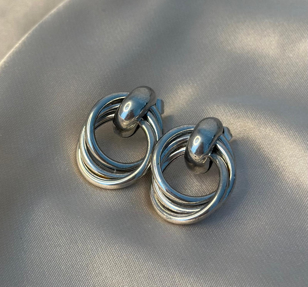 Silver Croissant Earrings