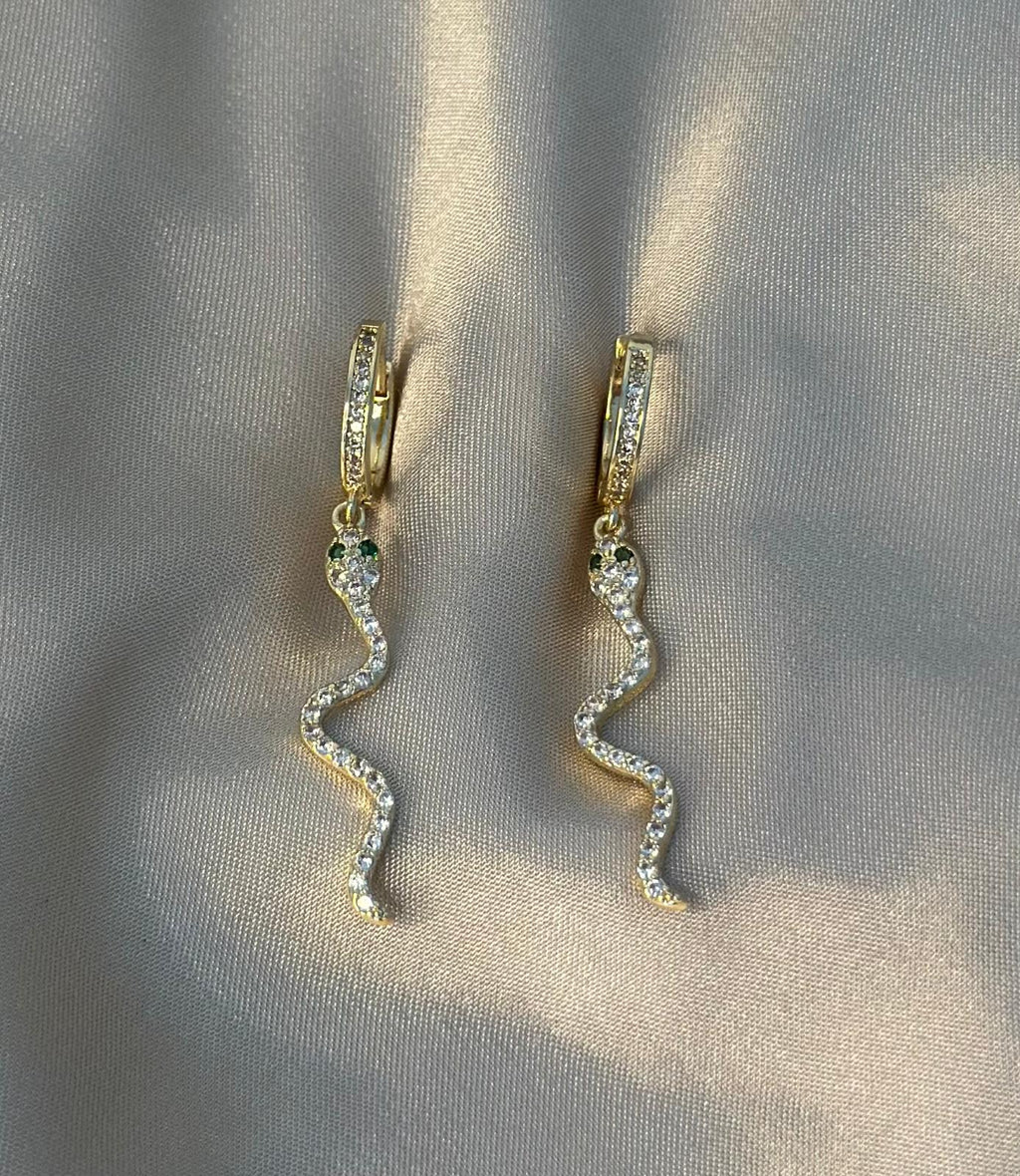 Slithering Snake Huggie Earrings