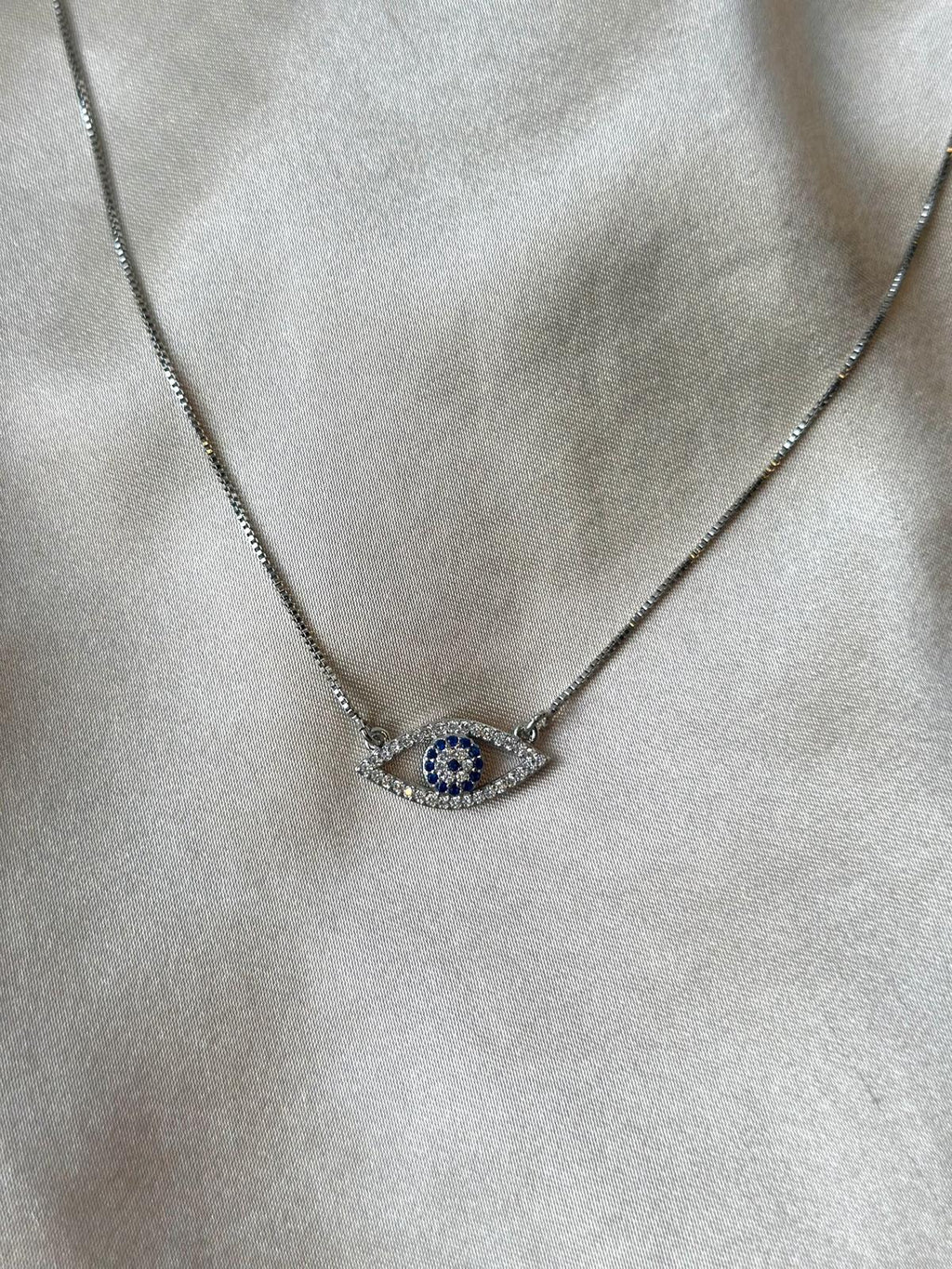 Silver Aegis Eye Necklace
