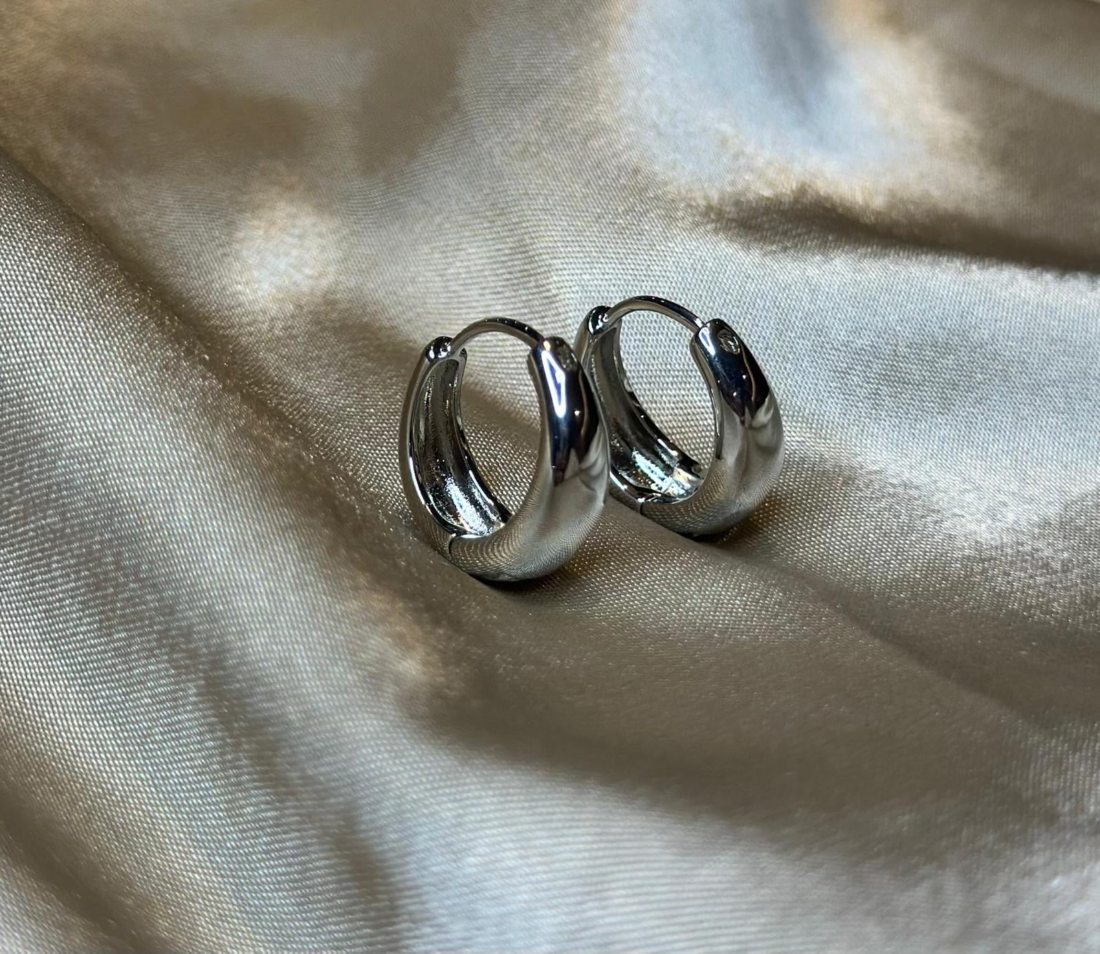 Silver Classic Huggie Earrings
