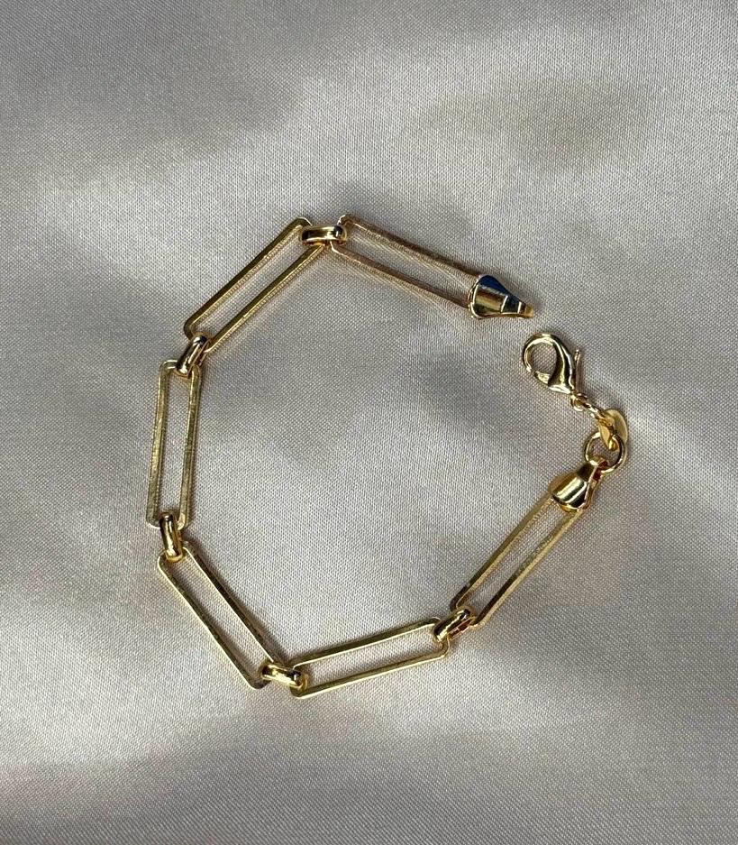 Long Link Paper-Clip Bracelet