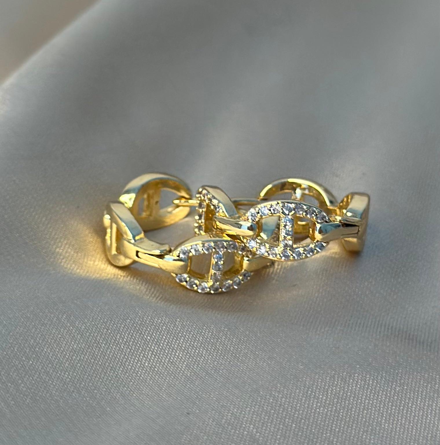 Pave Mariner Huggie Earrings