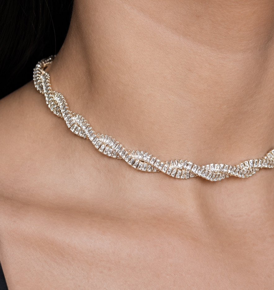 Braided Baguette Necklace