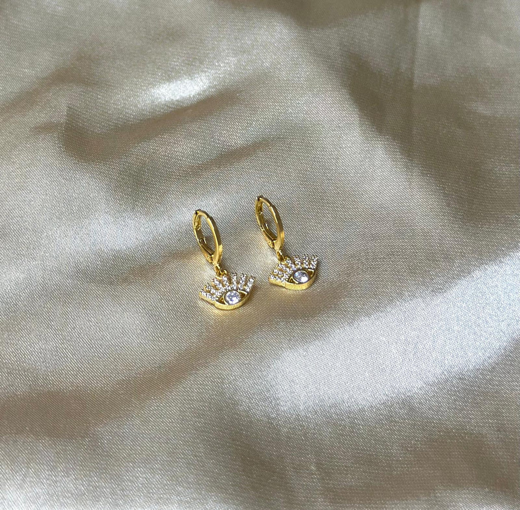 Lucky Eye Huggie Earrings