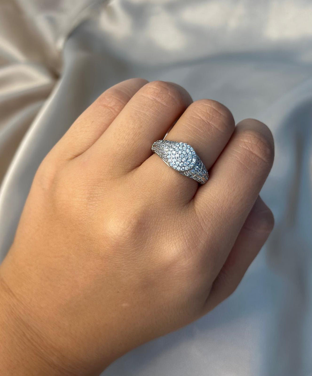 Silver Sparkling Crown Ring