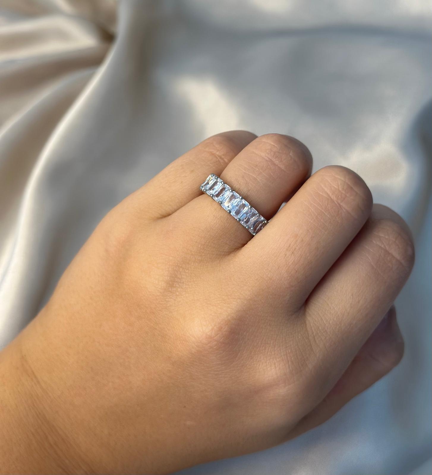 Silver Princess Cut Ring