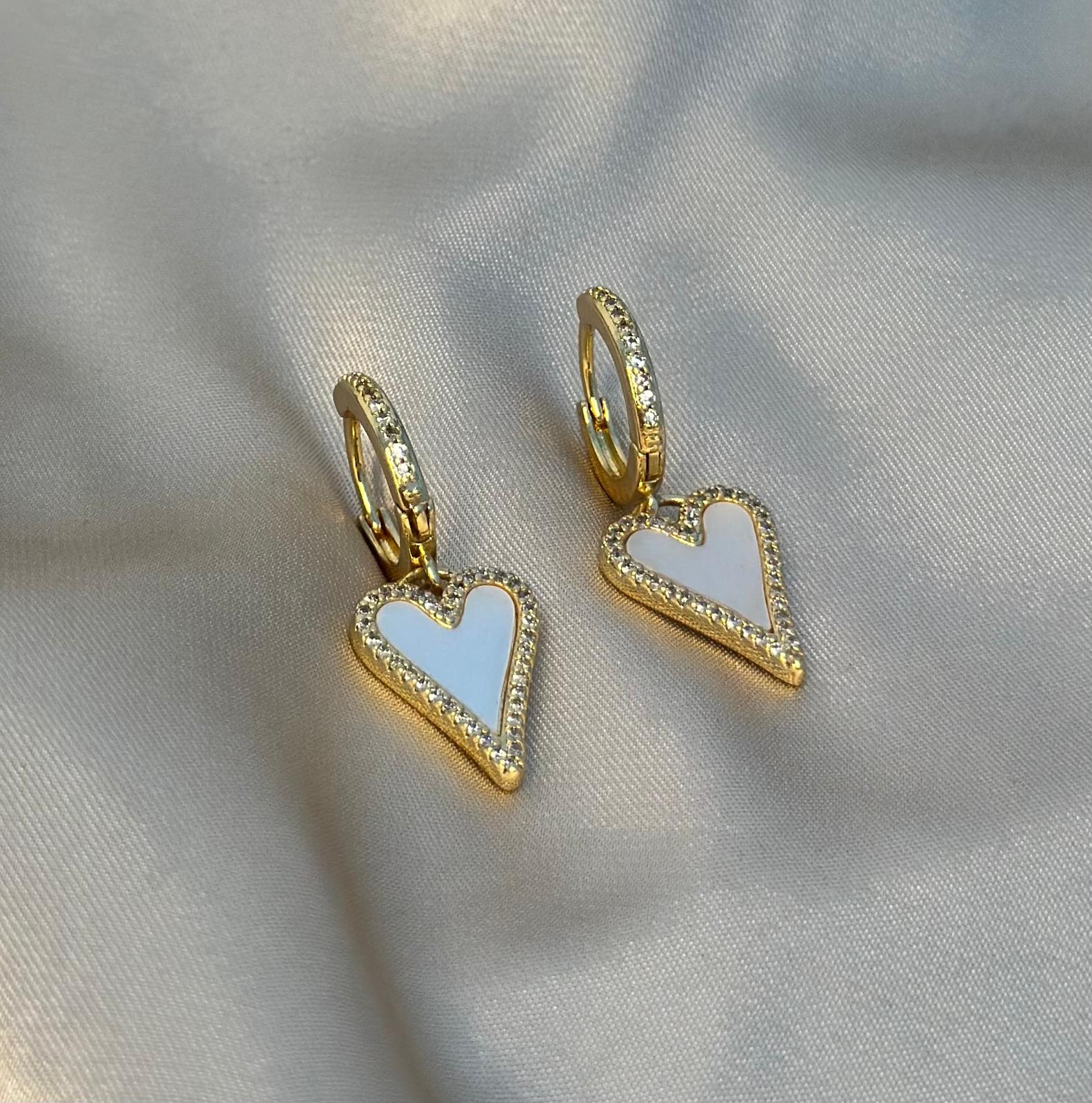 Mother Pearl Heart Earrings