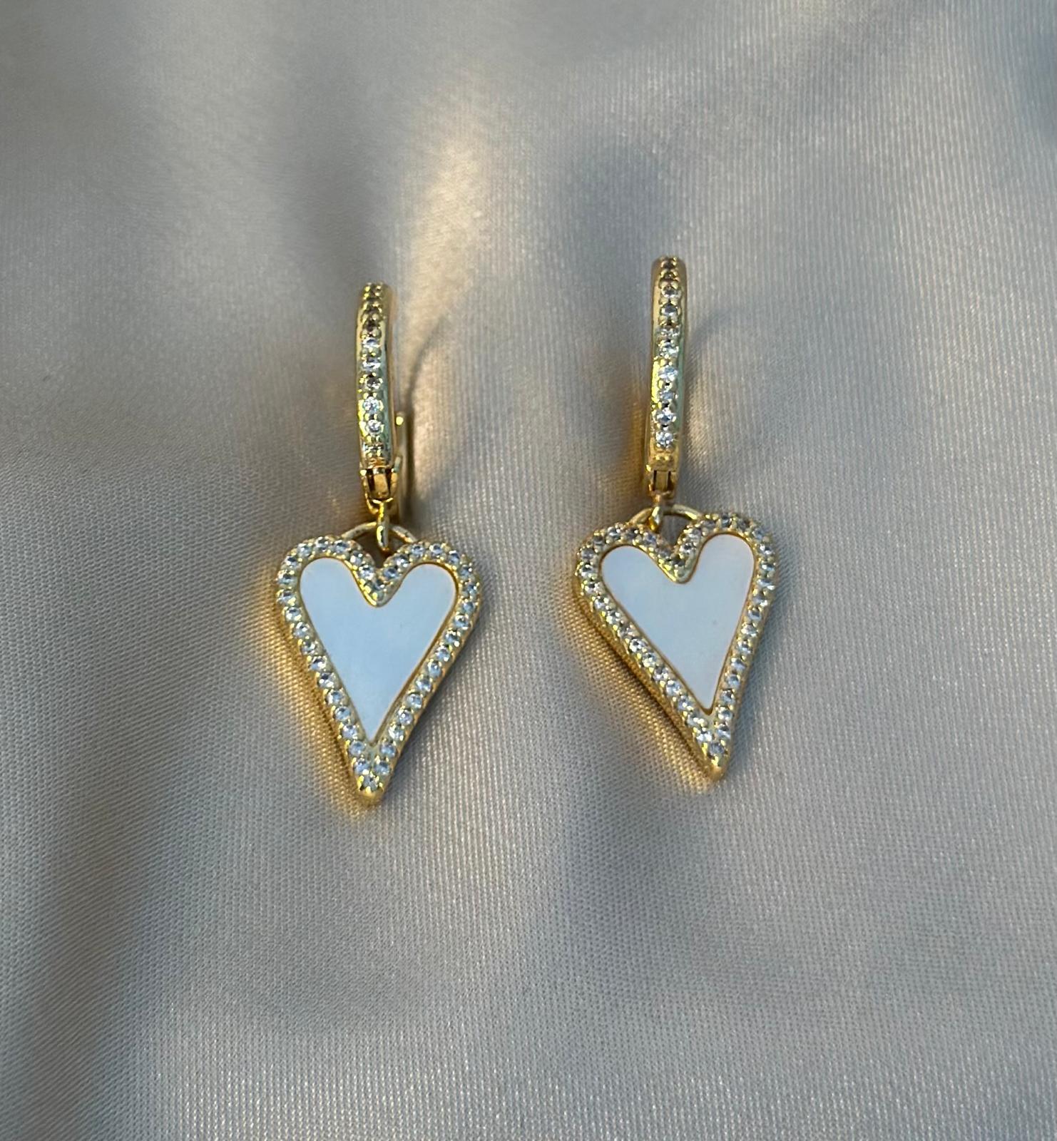 Mother Pearl Heart Earrings