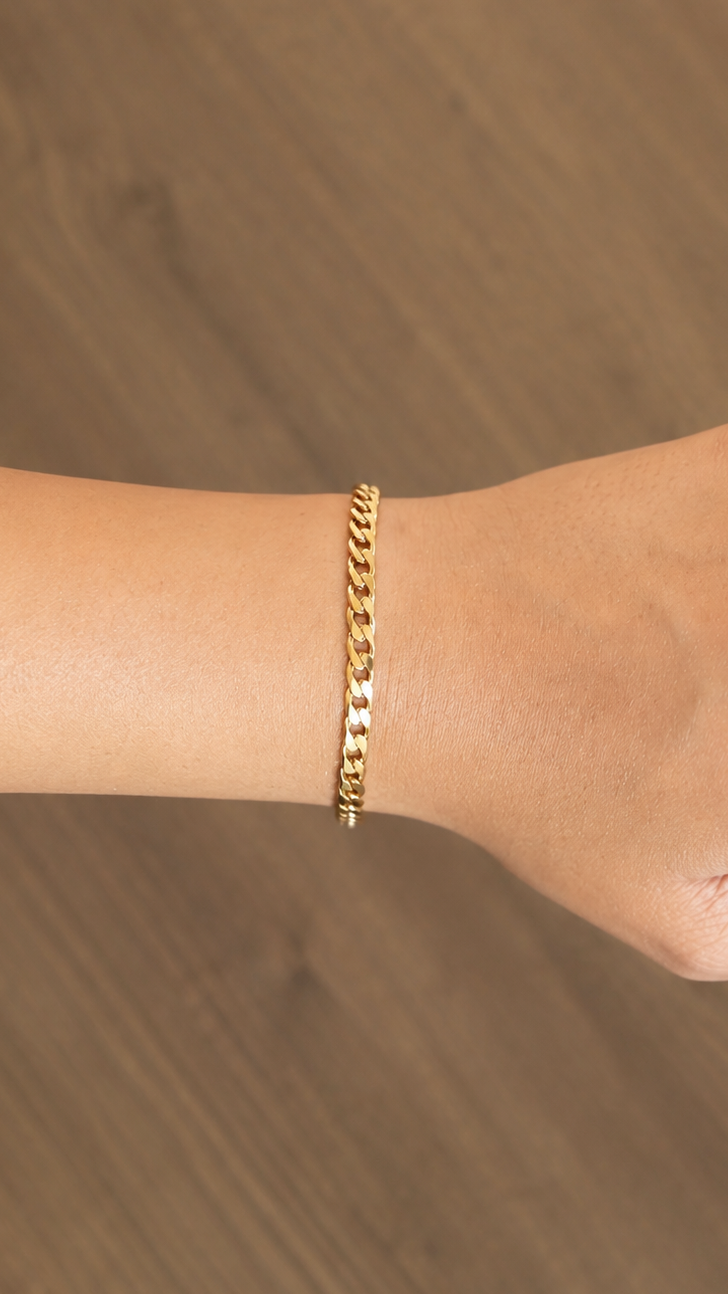 Double Curb Cuban LInk Bracelet