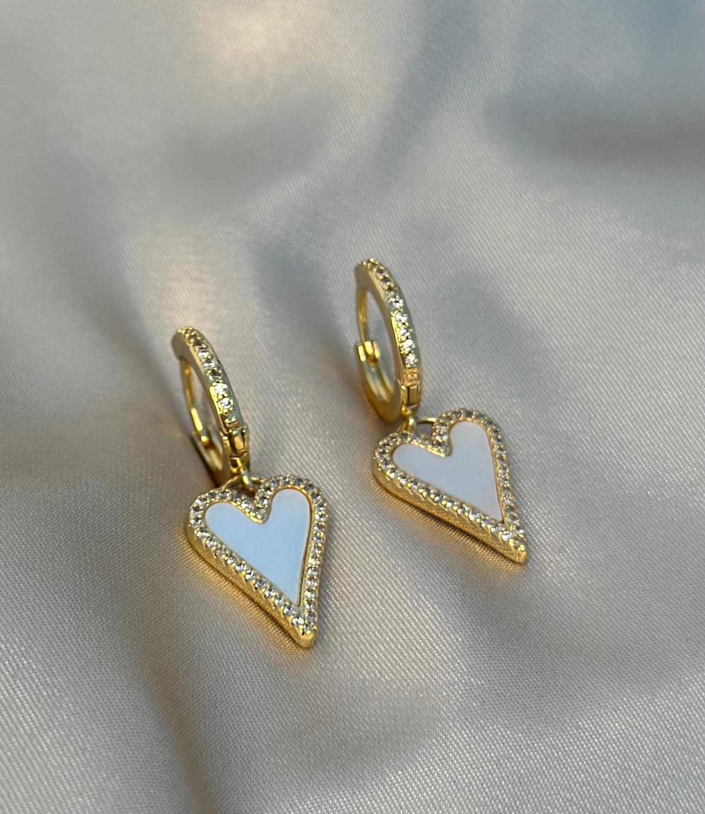 Mother Pearl Heart Earrings