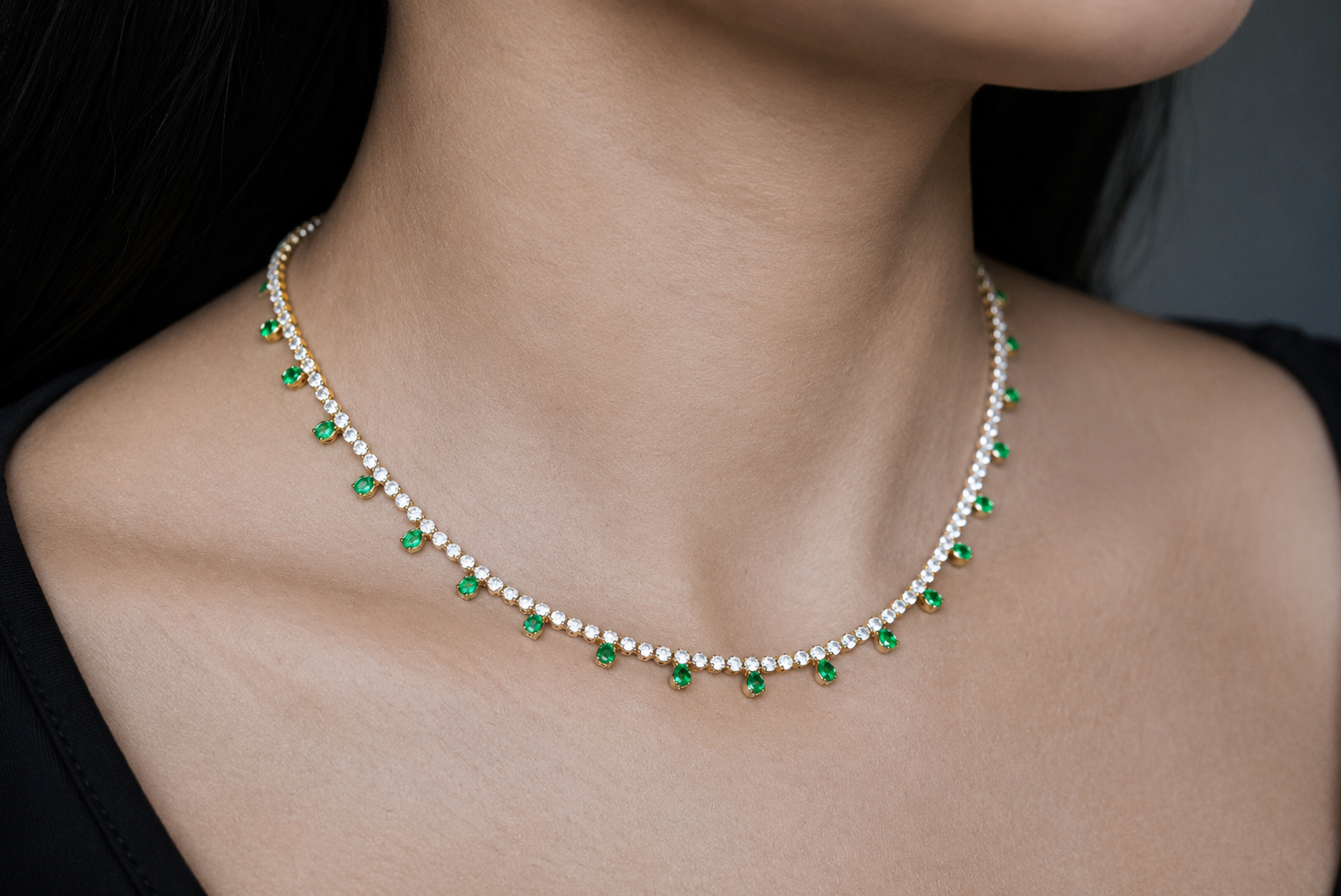 Emerald Chandelier Necklace