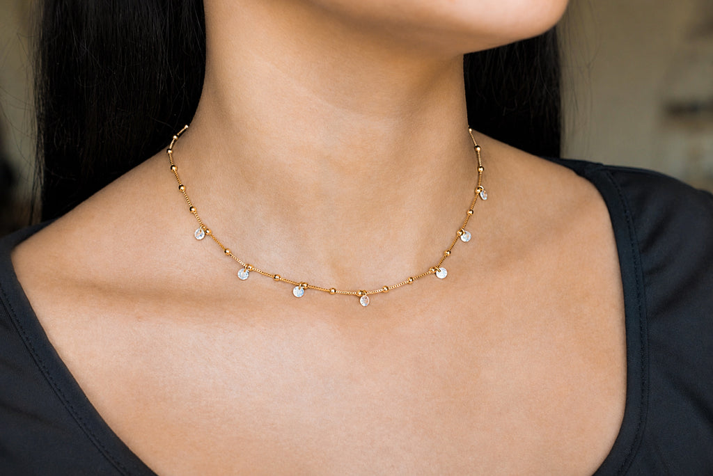Satellite Drop Choker Necklace