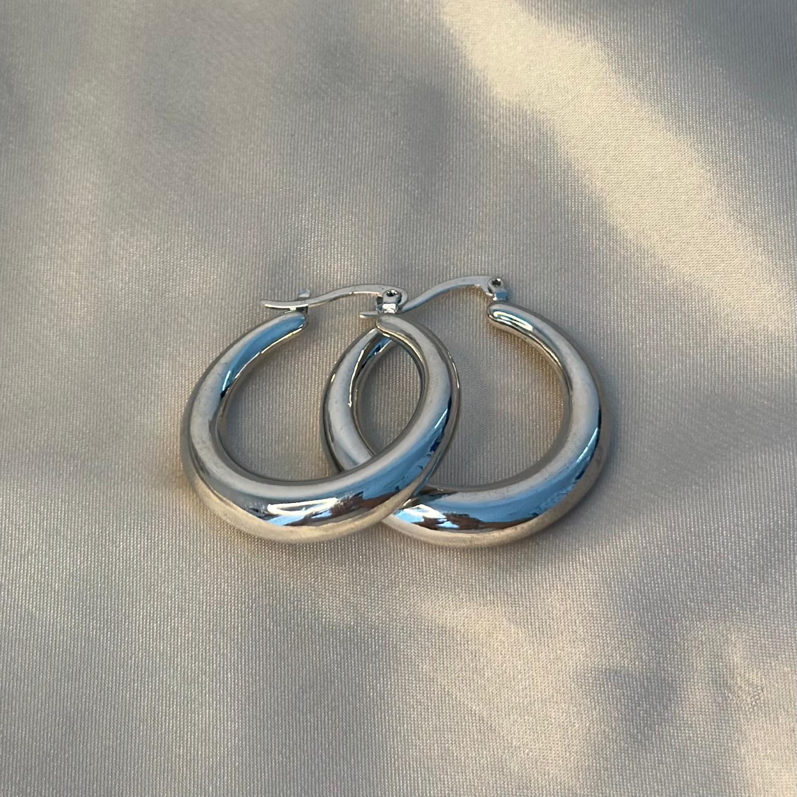 Silver Jumbo Hoop Earrings
