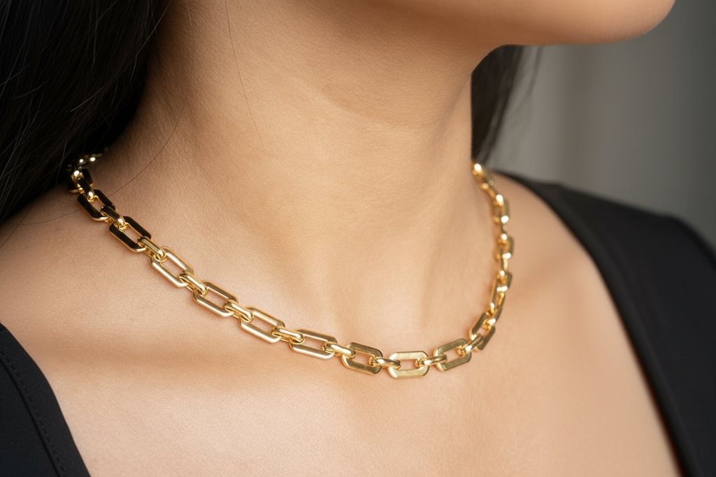 Flat Paperclip Necklace