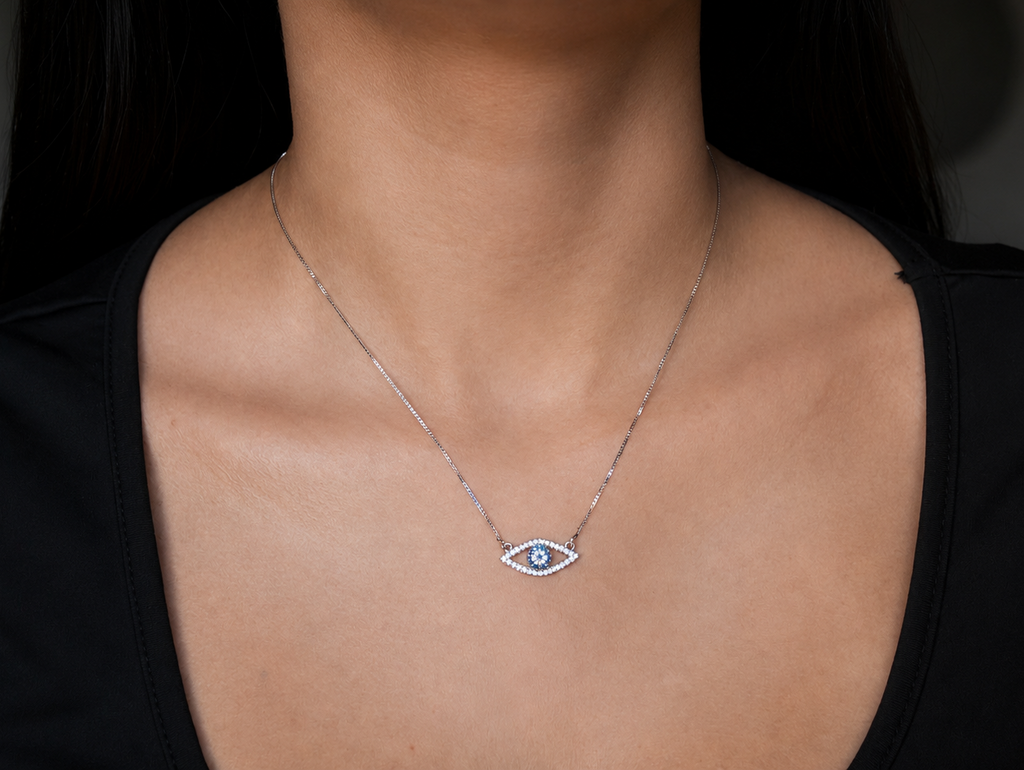 Silver Aegis Eye Necklace
