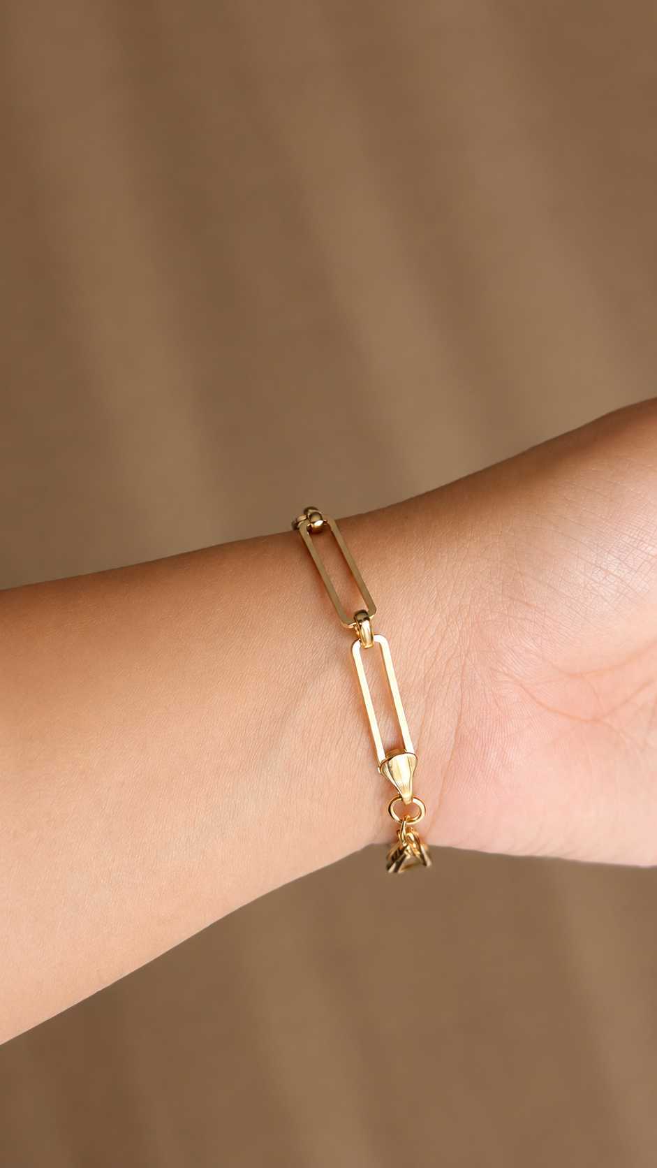 Long Link Paper-Clip Bracelet