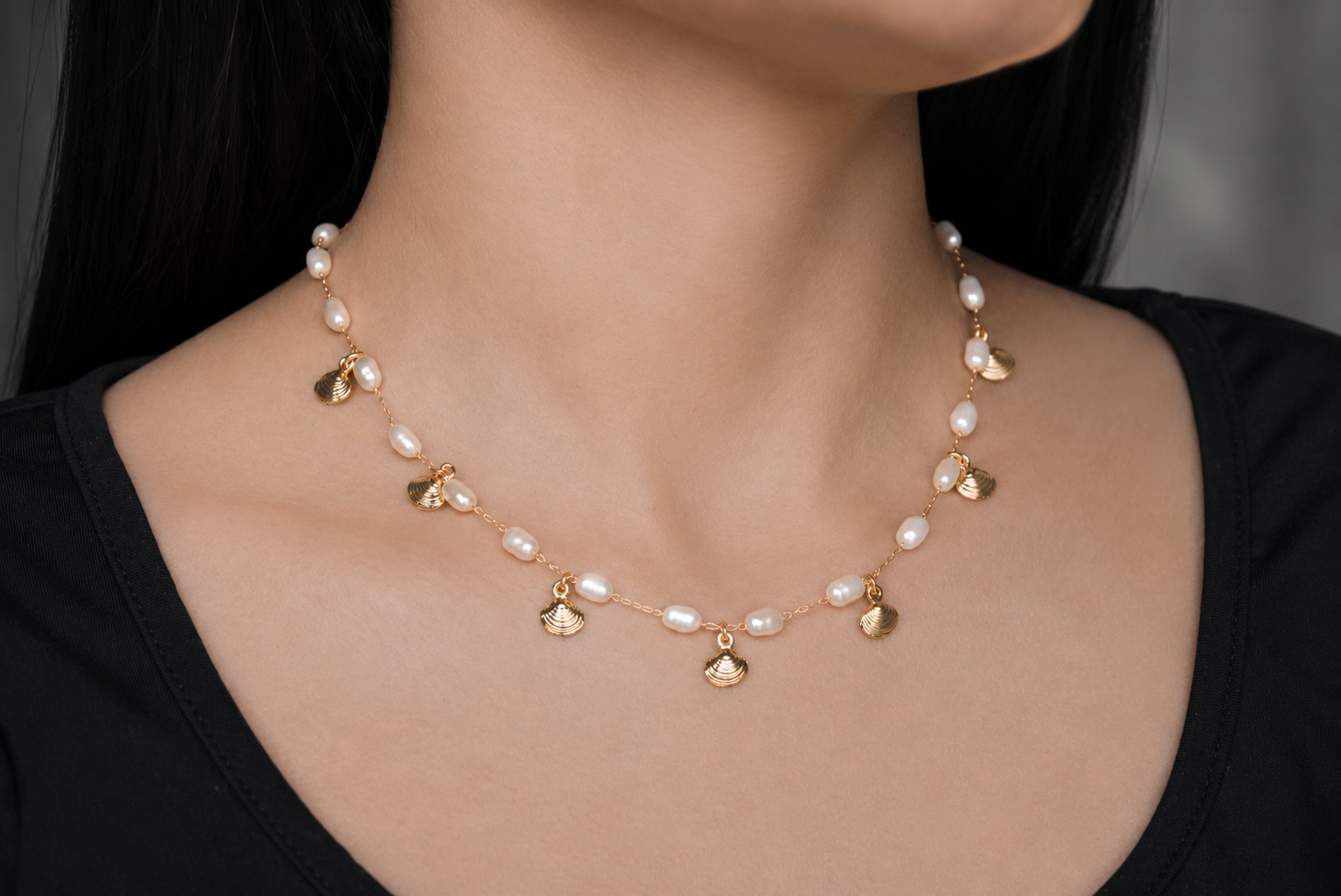 Julia Clustered Pearl Necklace
