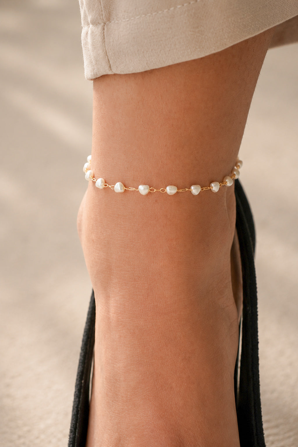 Heart Pearl Anklet