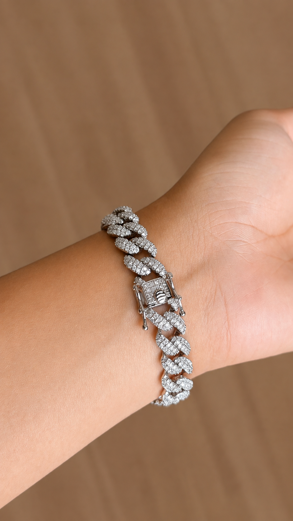 Silver Frosted Miami Cuban Link Bracelet