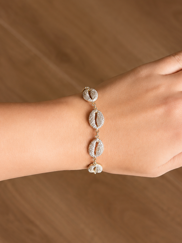 Pave Puka Shell Bracelet