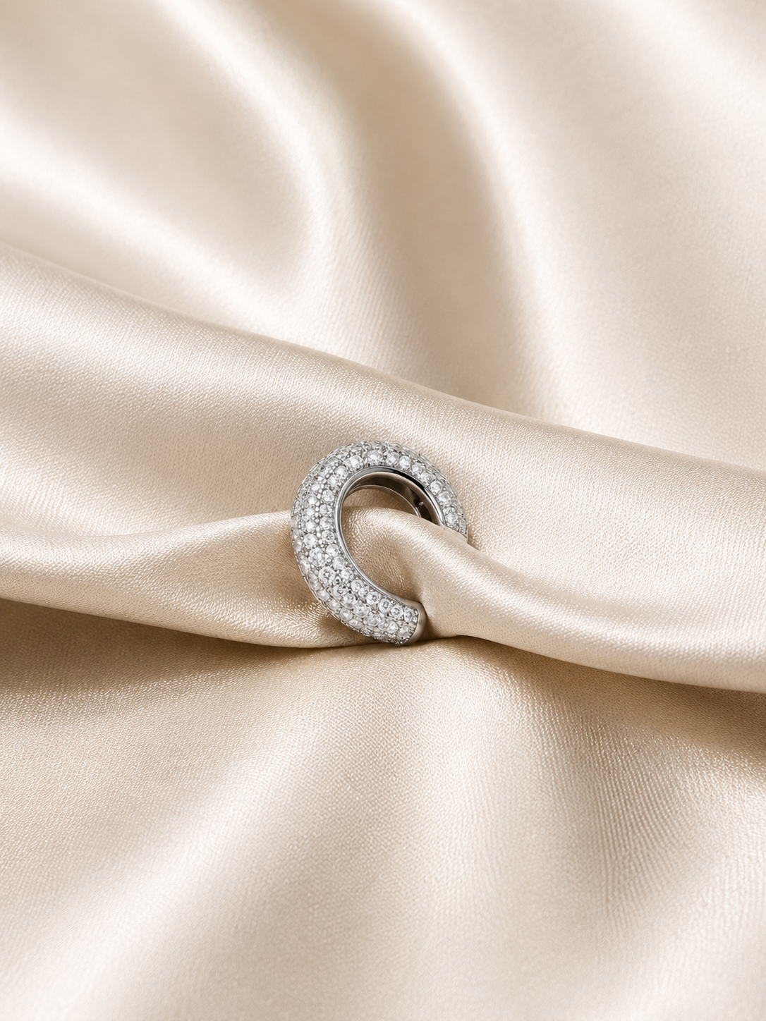 Silver Pave Ear Cuff